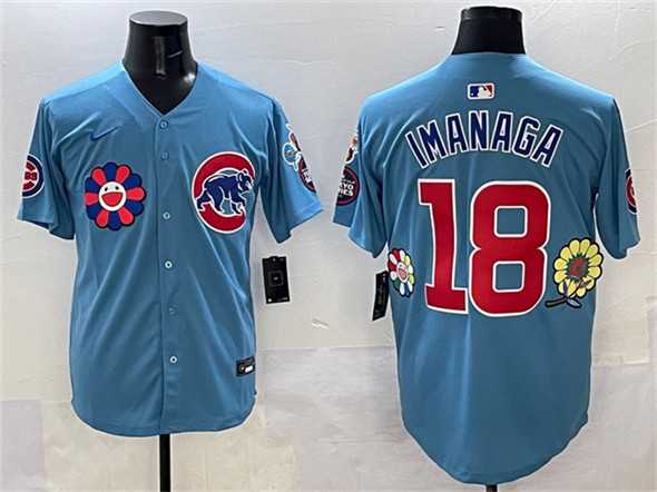 Men%27s Chicago Cubs #18 Shota Imanaga Blue 2025 Tokyo Series 2nd Alternate Limited Stitched Jersey